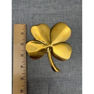 24K Gold electroplated Shamrock four leaf clover brass paperweight